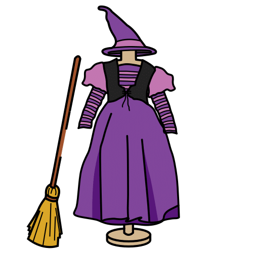 Pictograma de disfraz de bruja para niños con TEA