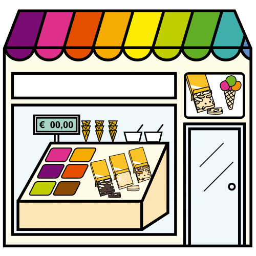 Pictograma de heladería turronería para niños con TEA
