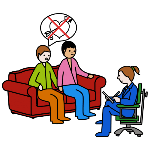 Pictograma de terapia de pareja para niños con TEA