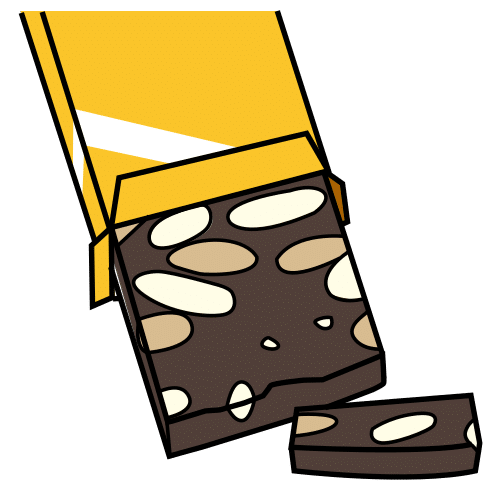 Pictograma de turrón de chocolate para niños con TEA