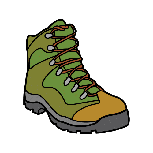 Pictograma de bota de montaña para niños con TEA