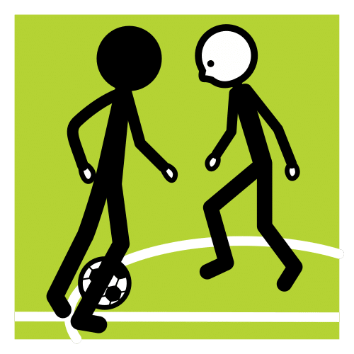 Pictograma de jugar al fútbol para niños con TEA
