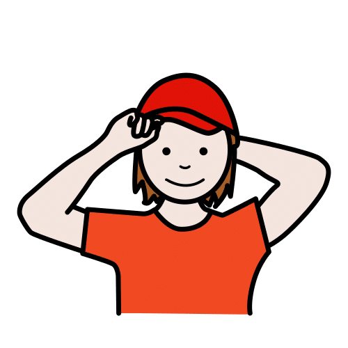 Pictograma de poner la gorra para niños con autismo y TEA