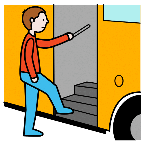Pictograma de subir al autobús para niños con autismo y TEA