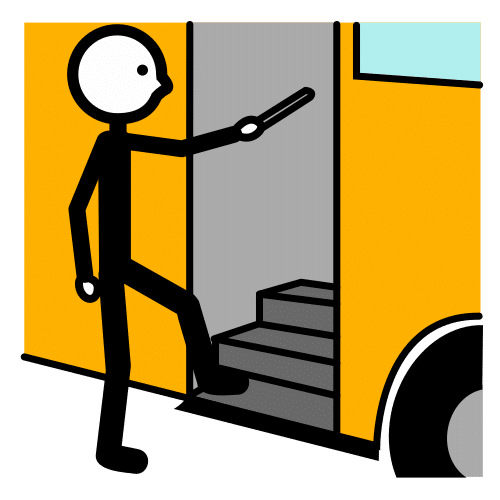 Pictograma de subir al autobús para niños con autismo y TEA