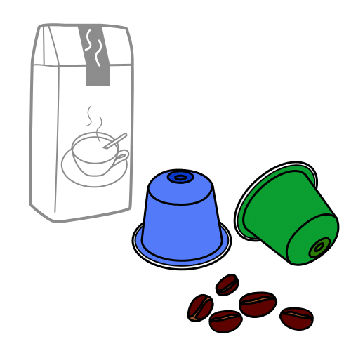 Pictograma de cápsulas de café para niños con autismo y TEA