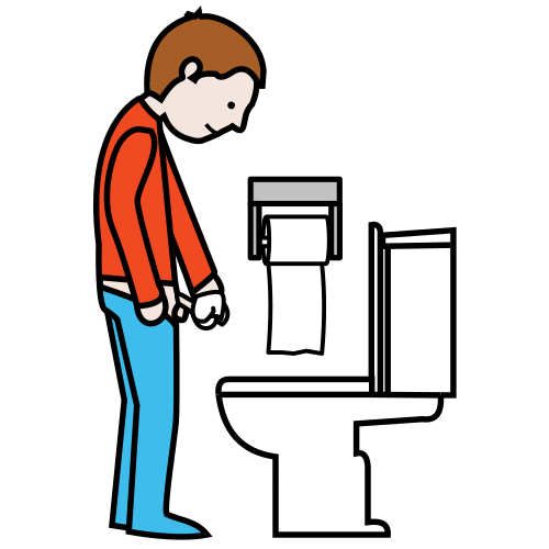 Pictograma de limpiar el pis para niños con autismo y TEA