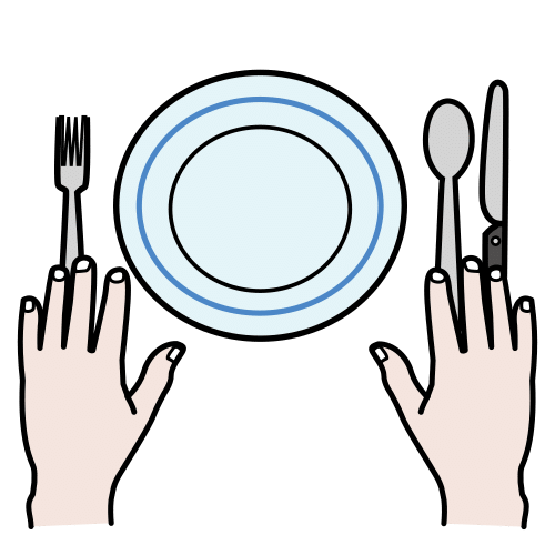 Pictograma de preparado para comer para niños con autismo y TEA