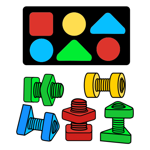 Pictograma de juego de enroscar para niños con autismo y TEA