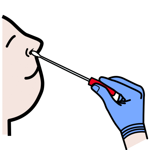 Pictograma de frotis nasal para niños con TEA