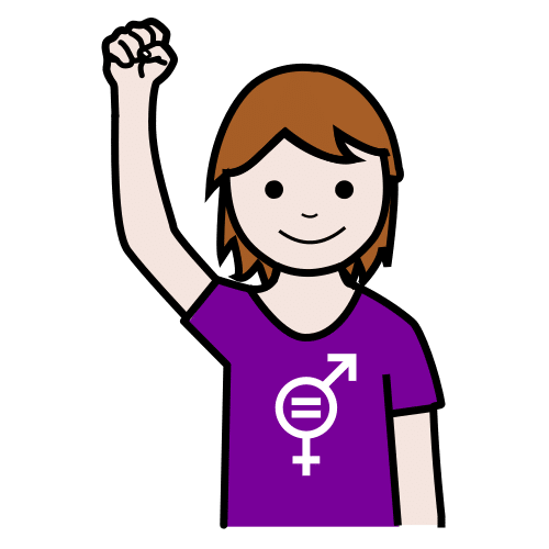 Pictograma de feminista para niños con autismo y TEA