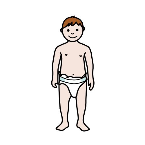 Pictograma de niño con pañal para niños con autismo y TEA