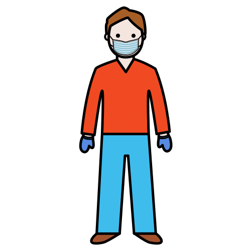 Pictograma de hombre con mascarilla para niños con autismo y TEA