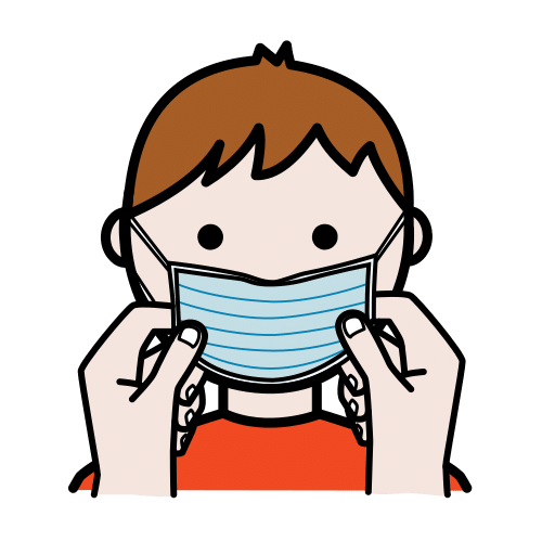 Pictograma de tocar la mascarilla para niños con autismo y TEA