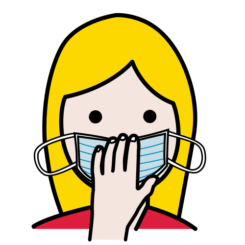 Pictograma de sujetar la mascarilla para niños con autismo y TEA