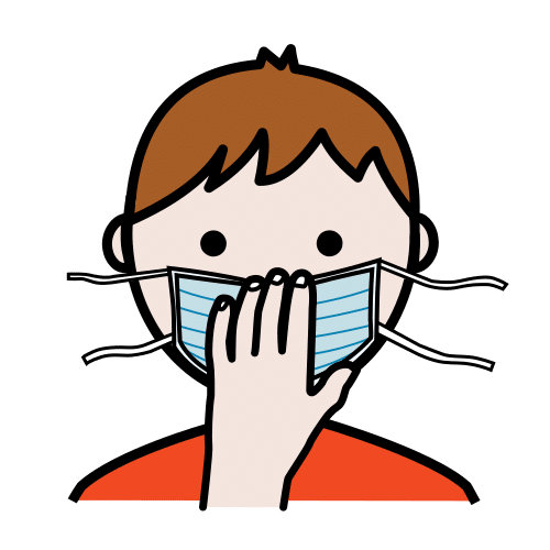 Pictograma de sujetar la mascarilla para niños con autismo y TEA