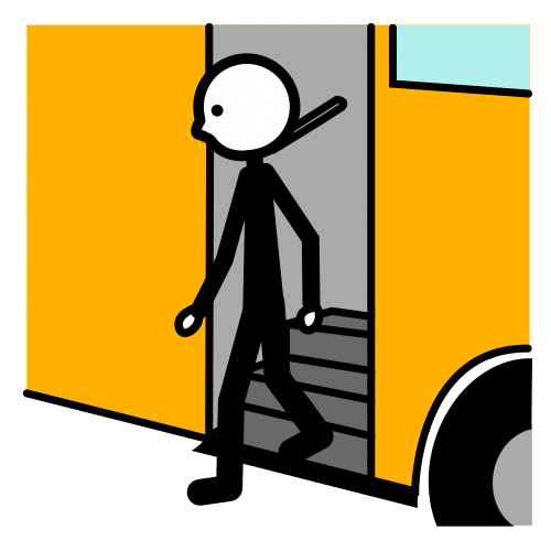 Pictograma de bajar del autobús para niños con autismo y TEA