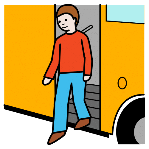 Pictograma de bajar del autobús para niños con autismo y TEA