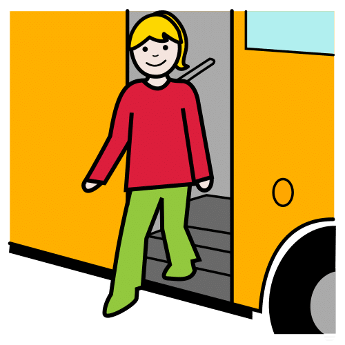 Pictograma de bajar del autobús para niños con autismo y TEA