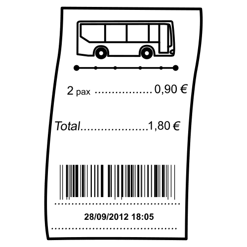 Pictograma de billete de autobús para niños con autismo y TEA