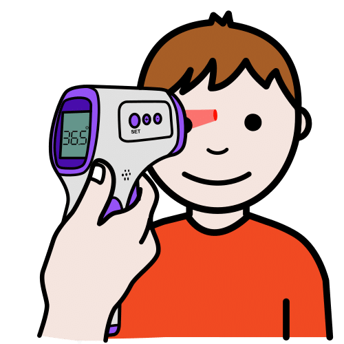 Pictograma de tomar la temperatura para niños con autismo y TEA