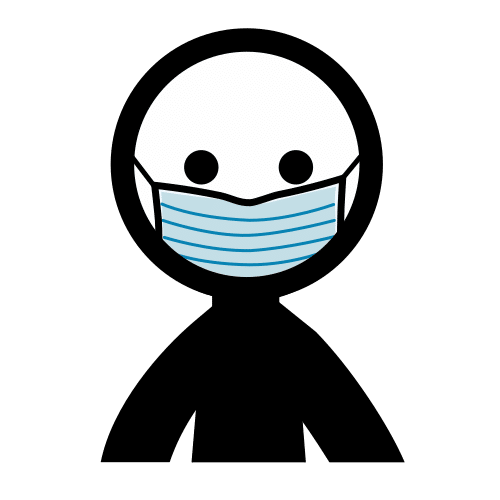 Pictograma de persona con mascarilla para niños con autismo y TEA