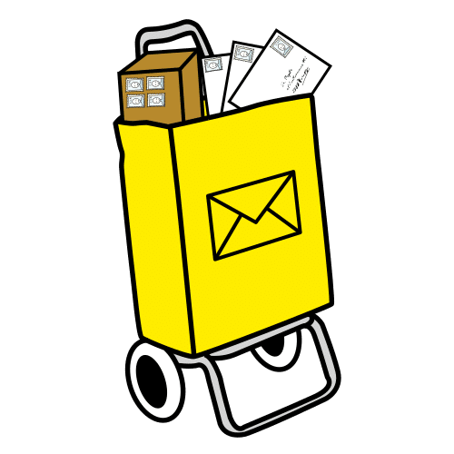 Pictograma de carro de correo para niños con TEA