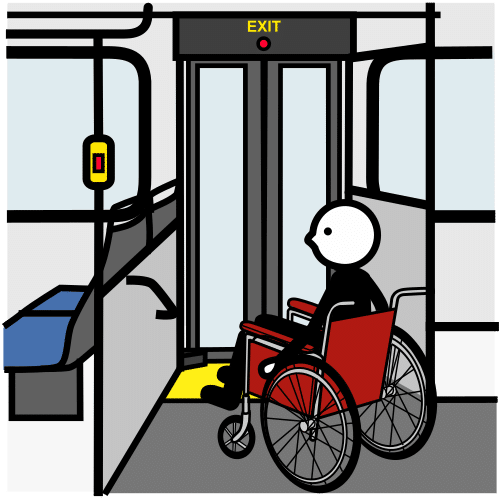 Pictograma de esperar en el autobús para niños con autismo y TEA