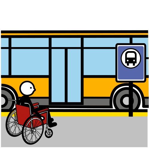 Pictograma de esperar en la parada para niños con autismo y TEA