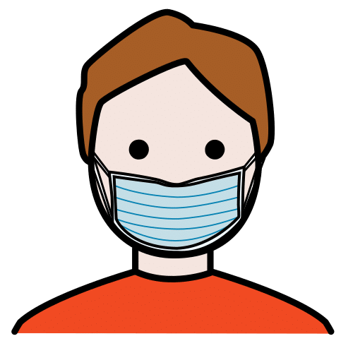 Pictograma de hombre con mascarilla para niños con autismo y TEA