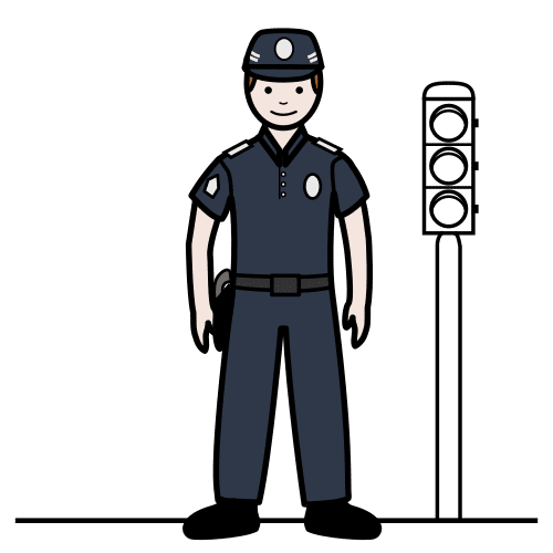 Pictograma de policía local para niños con autismo y TEA