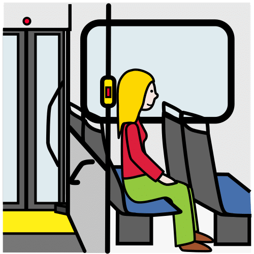 Pictograma de viajar en autobús para niños con autismo y TEA