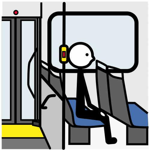 Pictograma de viajar en autobús para niños con autismo y TEA