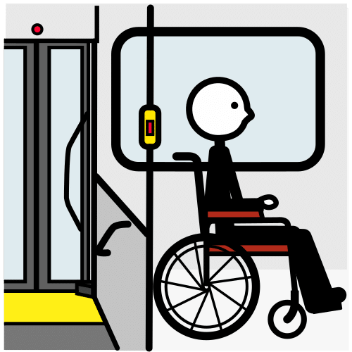 Pictograma de viajar en autobús para niños con autismo y TEA