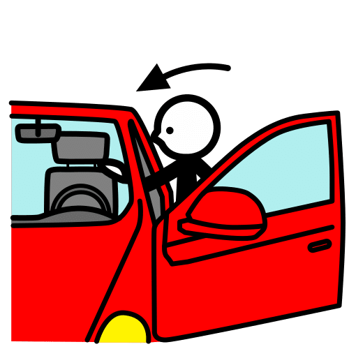 Pictograma de subir al coche para niños con autismo y TEA