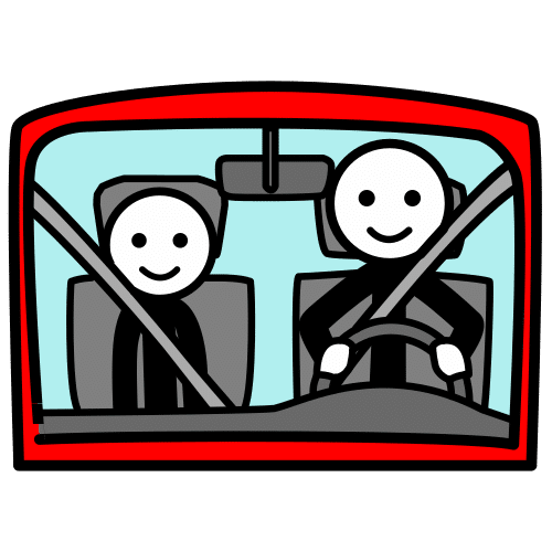 Pictograma de viajar en coche para niños con autismo y TEA