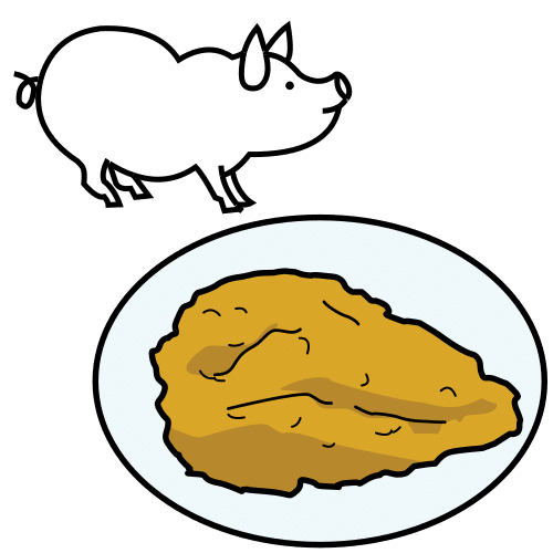 Pictograma de milanesa de cerdo para niños con autismo y TEA