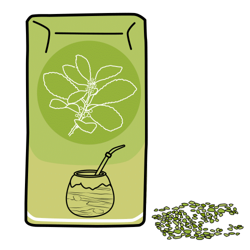 Pictograma de yerba mate para niños con autismo y TEA