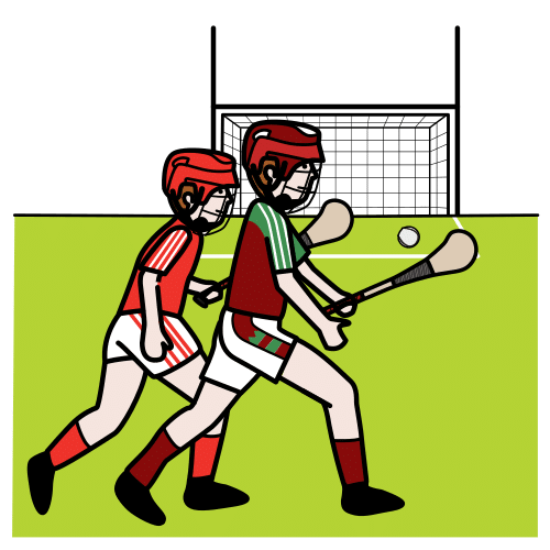 Pictograma de jugar al hurling para niños con autismo y TEA