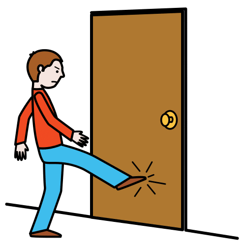 Pictograma de golpear la puerta para niños con autismo y TEA