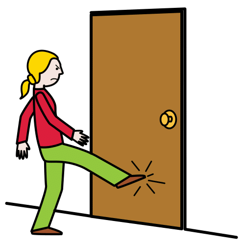 Pictograma de golpear la puerta para niños con autismo y TEA