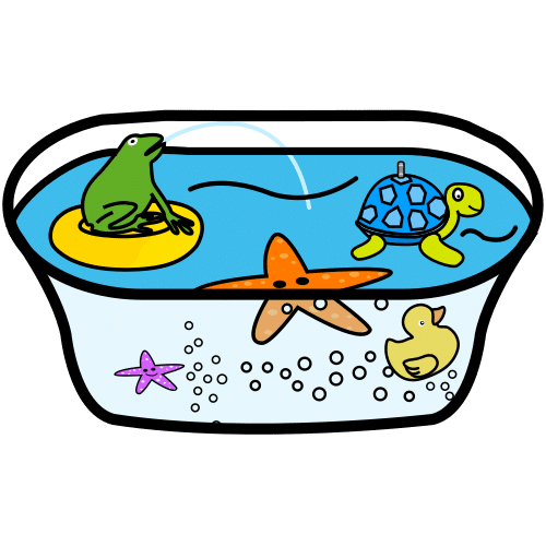 Pictograma de juguetes de baño para niños con autismo y TEA