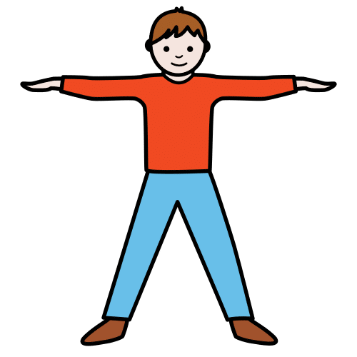 Pictograma de brazos en cruz para niños con autismo y TEA