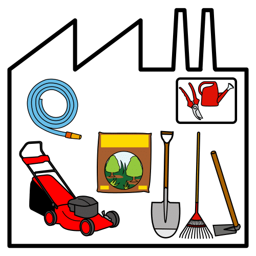 Pictograma de jardinería para niños con TEA