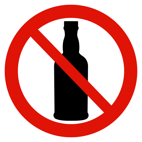 Pictograma de prohibido el alcohol para niños con autismo y TEA