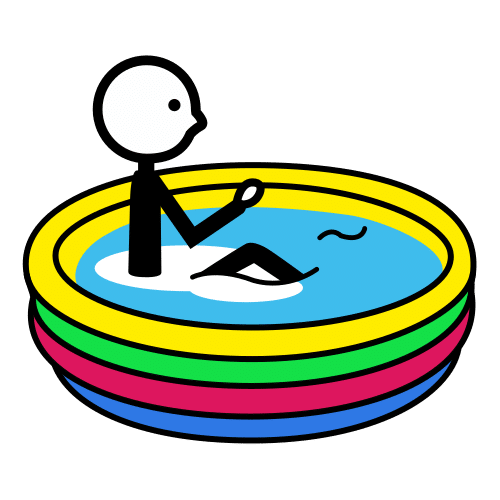 Pictograma de bañar en la piscina hinchable para niños con autismo y TEA