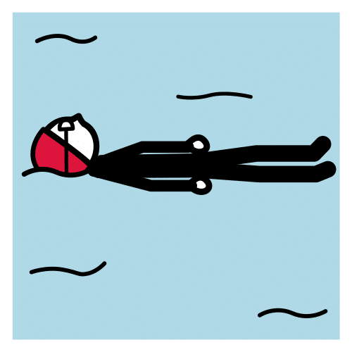 Pictograma de flotar en el agua para niños con autismo y TEA