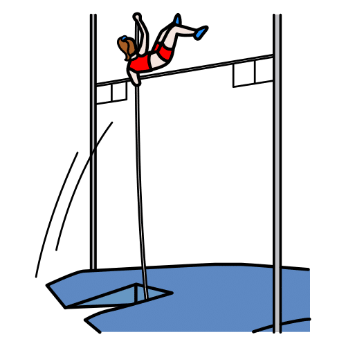 Pictograma de salto con pértiga para niños con autismo y TEA