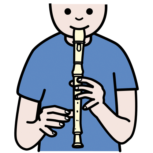 Pictograma de tocar la flauta para niños con autismo y TEA