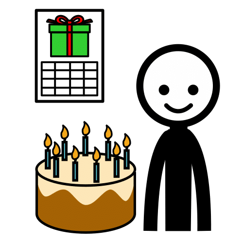 Pictograma de cumpleaños para niños con autismo y TEA